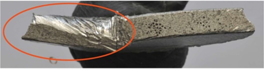 Armée de l’Air Airbus H225 Caracal Goodrich Hoist - Evidence of Cable Friction on Broken Flange (Credit: DGA TA via BEA-E)