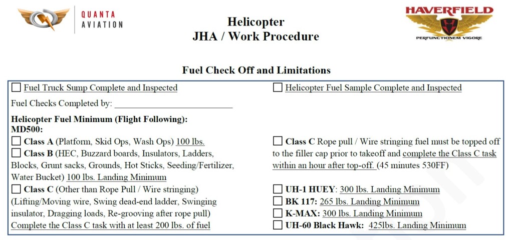JHA Extract (Credit: Haverfield Aviation via NTSB)
