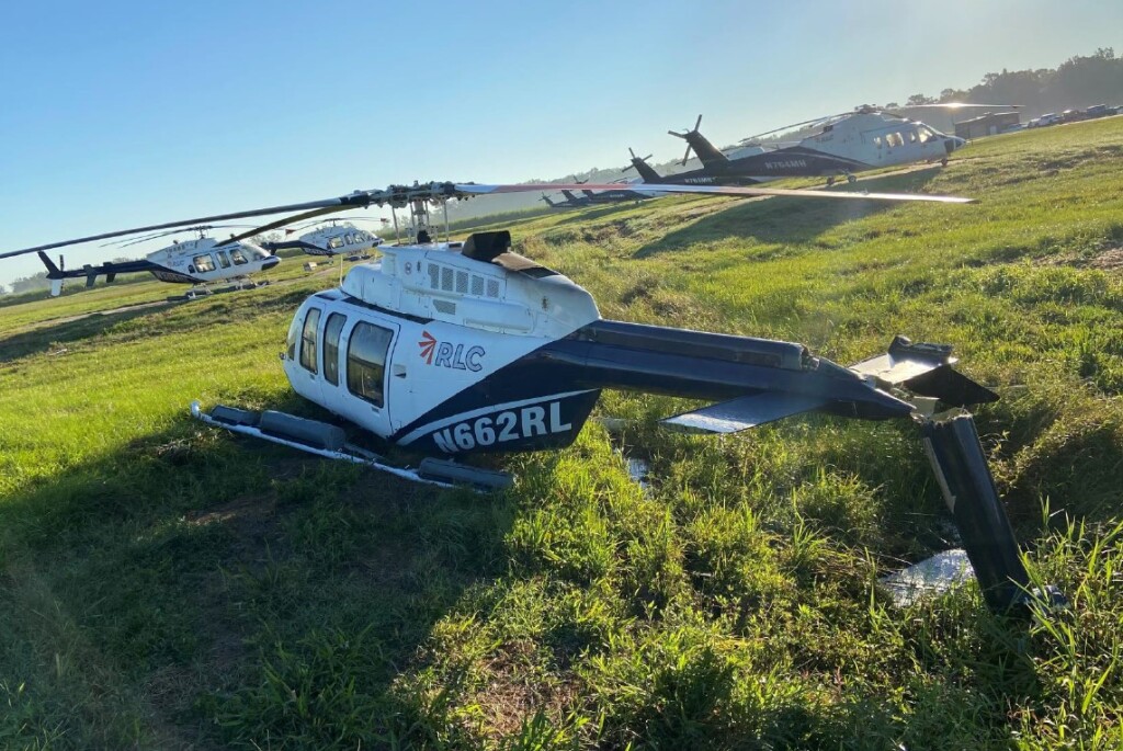 RLC Bell 407 after Colliding with N668RL and Patterson, LA (Credit: via NTSB)