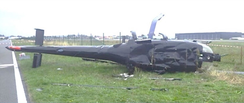 Wreckage of Private Aérospatiale SA341G Gazelle H505HA (Credit: AAIU Belgium)