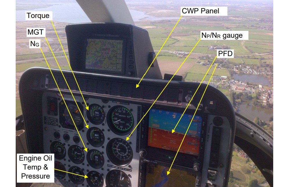 Bell 407 N120HH Cocpit Instrumentation (Credit: Pilot via AAIB)