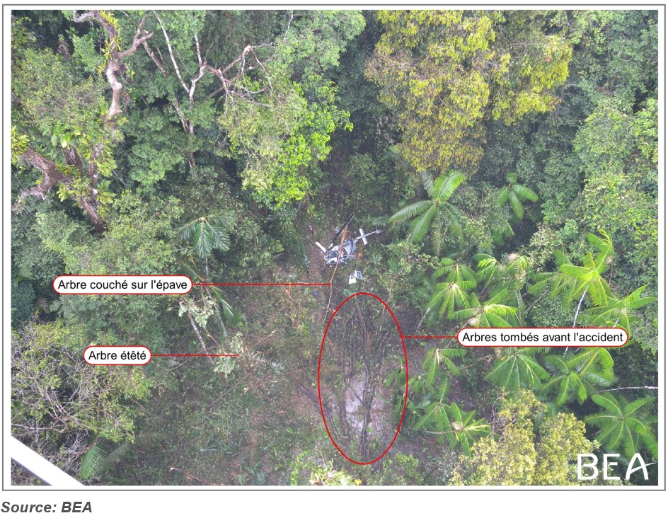 Accident Site: Agusta Bell 206 F-HGJL in French Guiana (Credit: BEA)