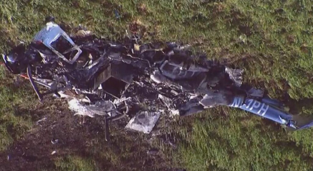 Wreckage of Van Horn Aviation Bell 206B N61PH (Credit: via NTSB)