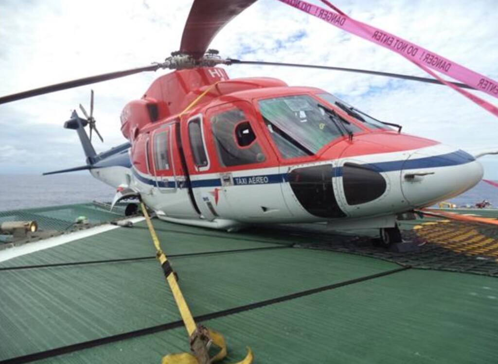 CHC/BHS Sikorsky S-76C++ PR-CHI on the Helideck of Drill Ship  (Credit: CENIPA)