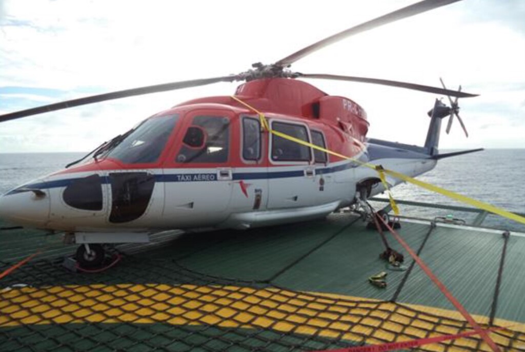 CHC/BHS Sikorsky S-76C++ PR-CHI on the Helideck of Drill Ship (Credit: CENIPA)