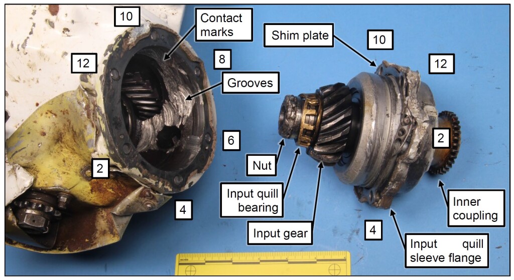 Input Quill and TGB of Bell UH-1H N3276T (Credit: NTSB)